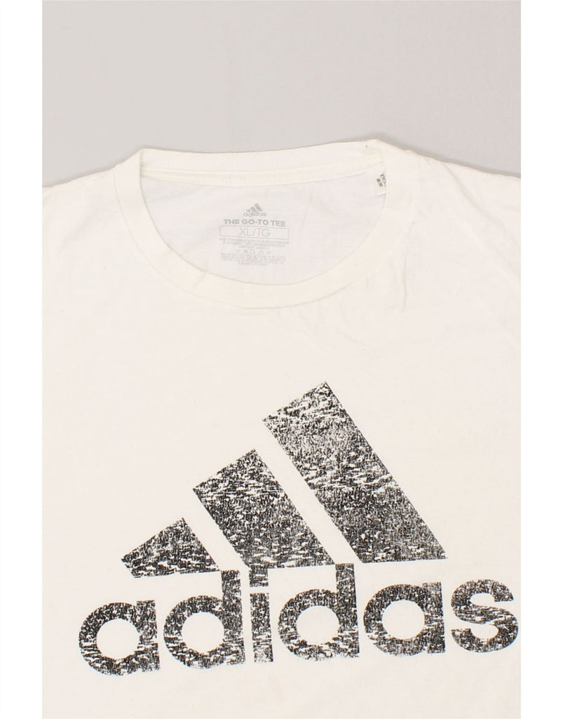 ADIDAS Mens Tall Graphic T-Shirt Top XL Off White | Vintage Adidas | Thrift | Second-Hand Adidas | Used Clothing | Messina Hembry 