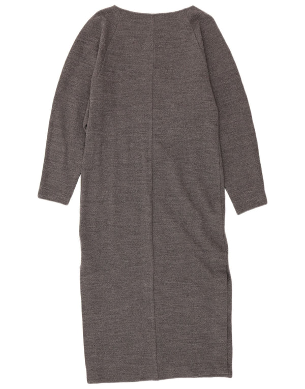 Cos Womens Long Sleeve Jumper Dress UK 10 Small Grey Wool