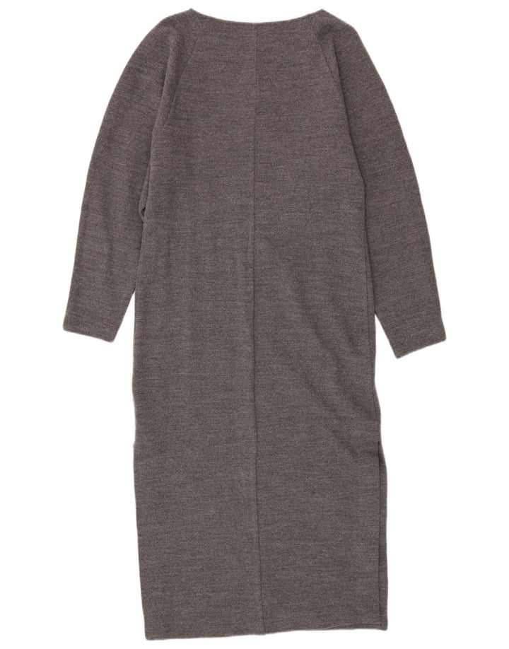 Cos Womens Long Sleeve Jumper Dress UK 10 Small Grey Wool