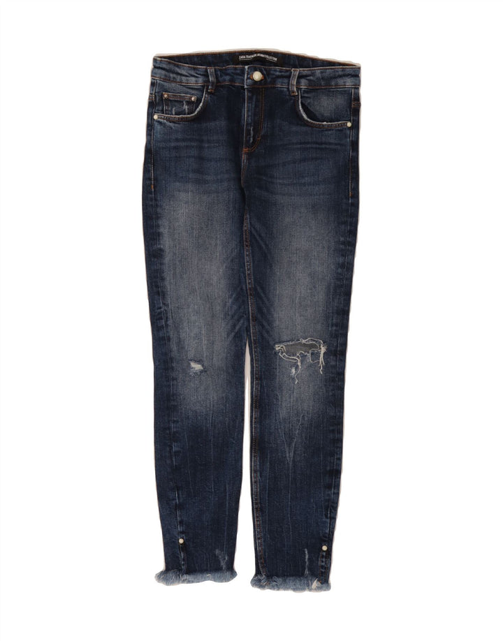 ZARA Womens Distressed Slim Jeans EU 38 Medium W30 L28 Blue Vintage Zara and Second-Hand Zara from Messina Hembry 