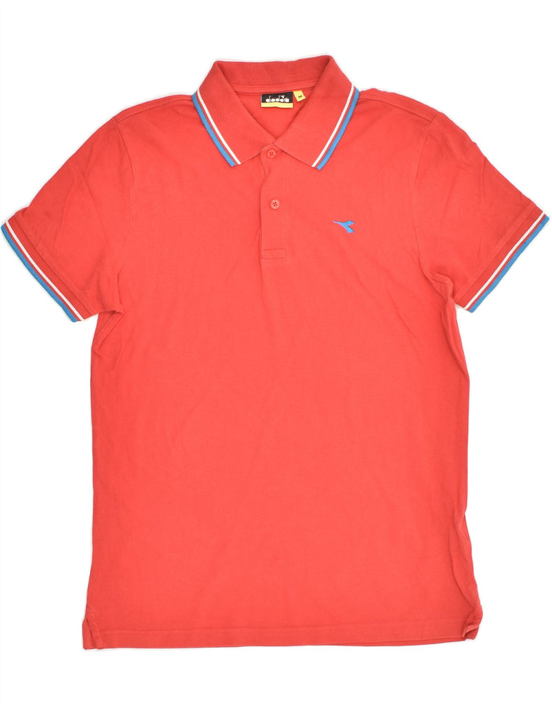 DIADORA Mens Polo Shirt Medium Red Cotton | Vintage Diadora | Thrift | Second-Hand Diadora | Used Clothing | Messina Hembry 