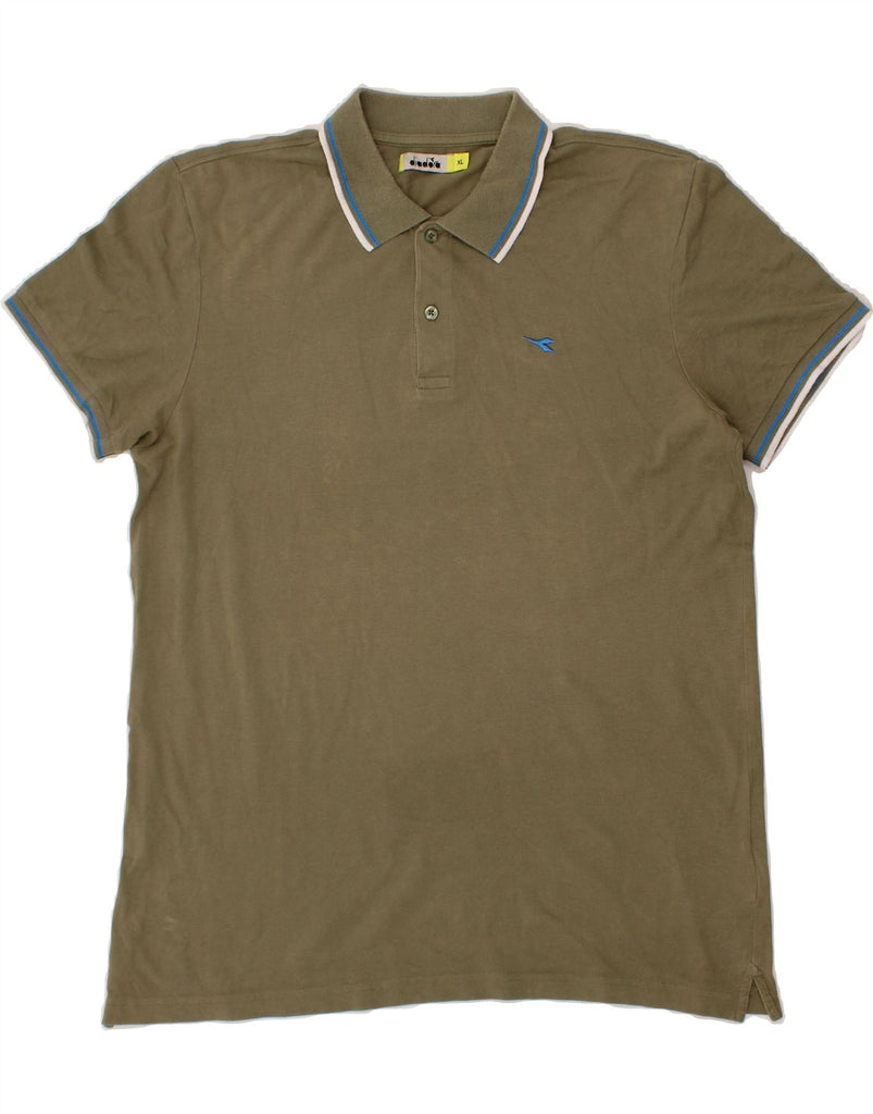 DIADORA Mens Polo Shirt XL Green Cotton Vintage Diadora and Second-Hand Diadora from Messina Hembry 