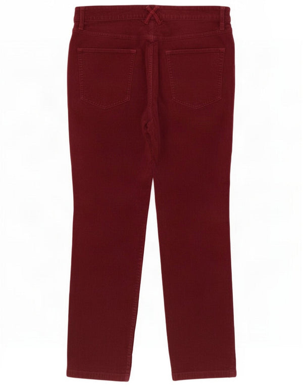 White Stuff Womens Straight Corduroy Trousers UK 16 Large W32 L28 Burgundy