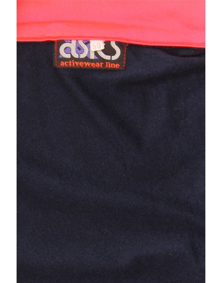 ASICS Mens Graphic Tracksuit Top Jacket IT 50 Medium Navy Blue Colourblock