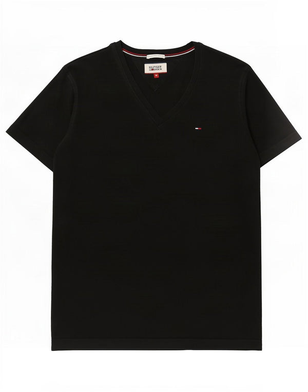 Tommy Hilfiger Womens T-Shirt Top UK 12 Medium Black Cotton