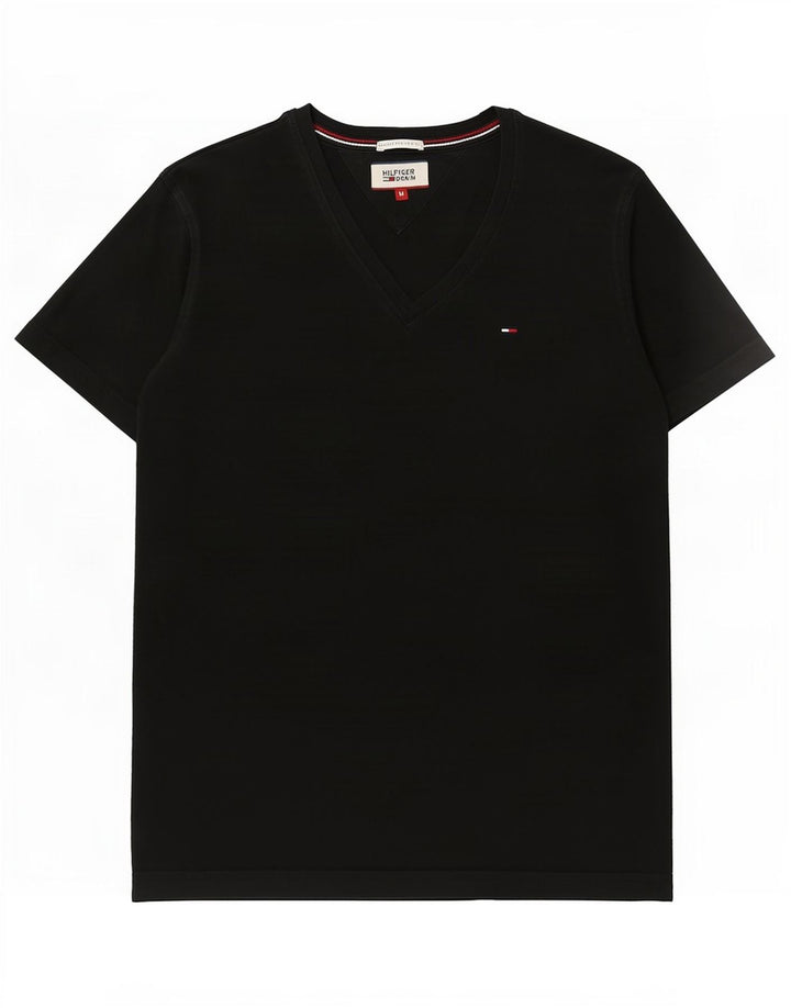 Tommy Hilfiger Womens T-Shirt Top UK 12 Medium Black Cotton