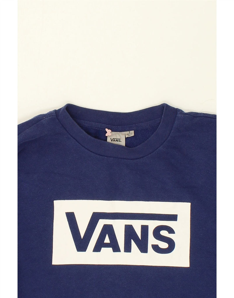 VANS Mens Graphic Sweatshirt Jumper Small Blue Cotton | Vintage Vans | Thrift | Second-Hand Vans | Used Clothing | Messina Hembry 