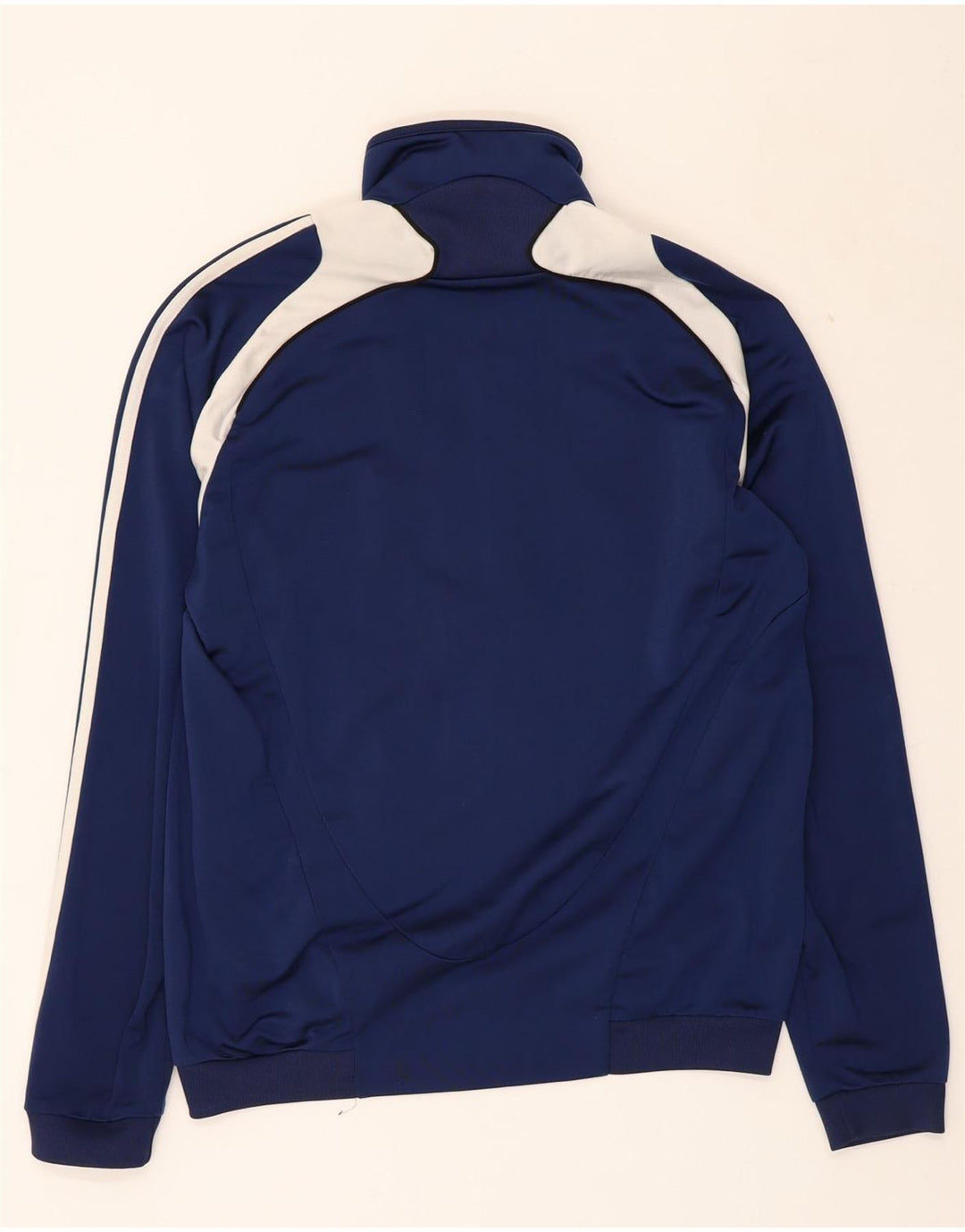 ADIDAS Boys Tracksuit Top Jacket 15-16 Years Navy Blue Colourblock Vintage Adidas and Second-Hand Adidas from Messina Hembry 