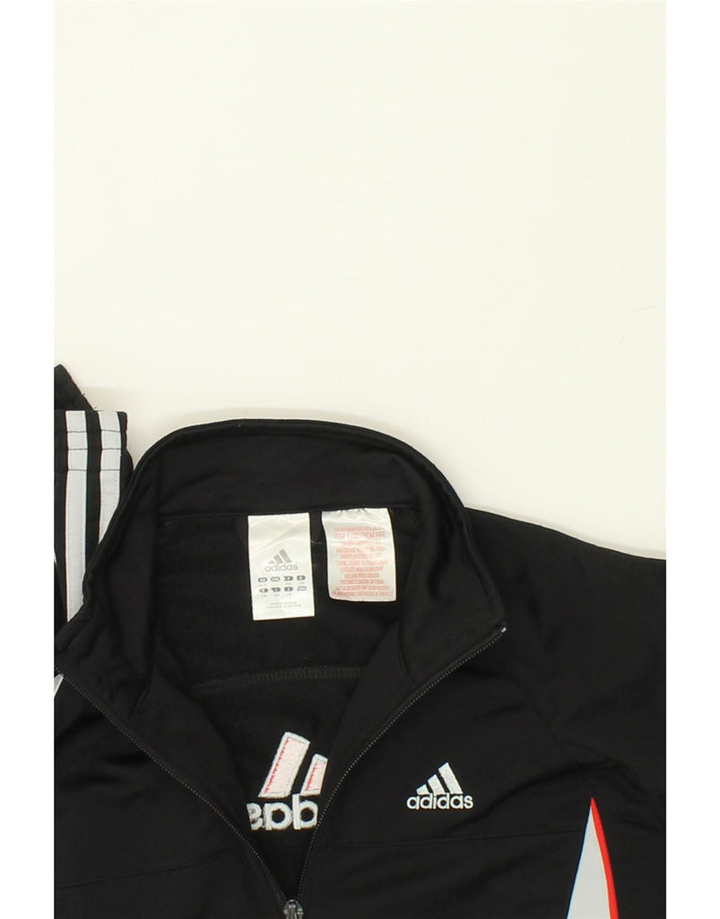 ADIDAS Boys Graphic Tracksuit Top Jacket 9-10 Years Black Colourblock | Vintage Adidas | Thrift | Second-Hand Adidas | Used Clothing | Messina Hembry 