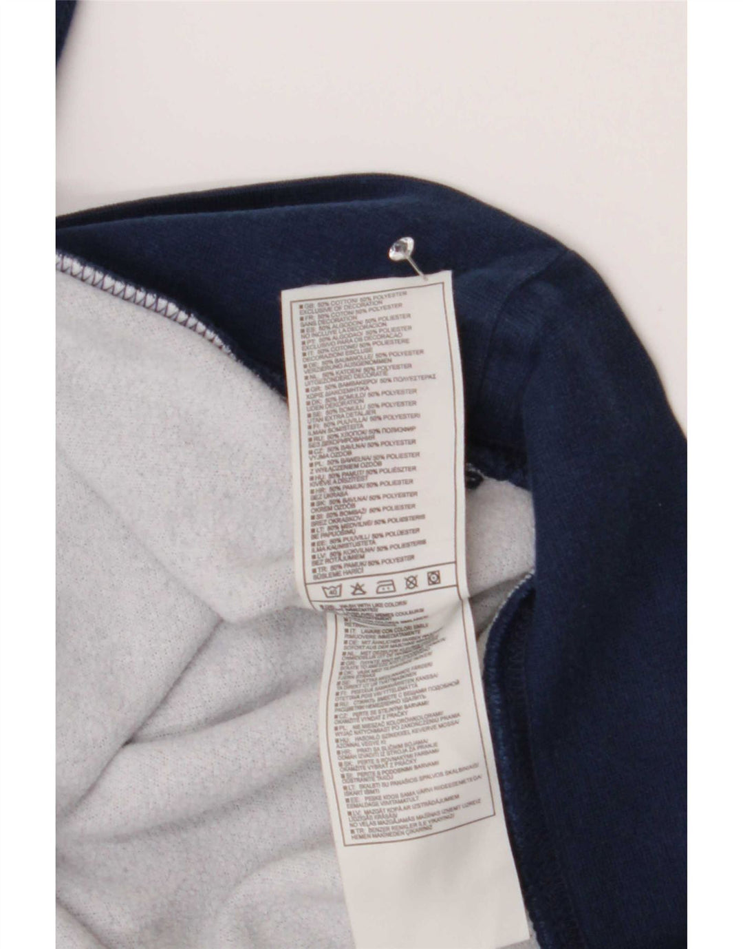 Nike Mens Graphic Sweatshirt Jumper UK 39/41 Medium Navy Blue Cotton