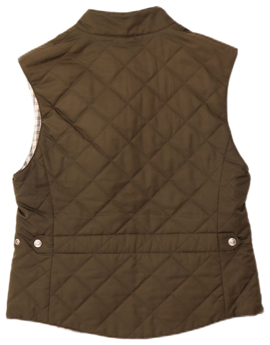 PIKEUR Womens Reversible Quilted Gilet IT 42 Medium Khaki Polyester