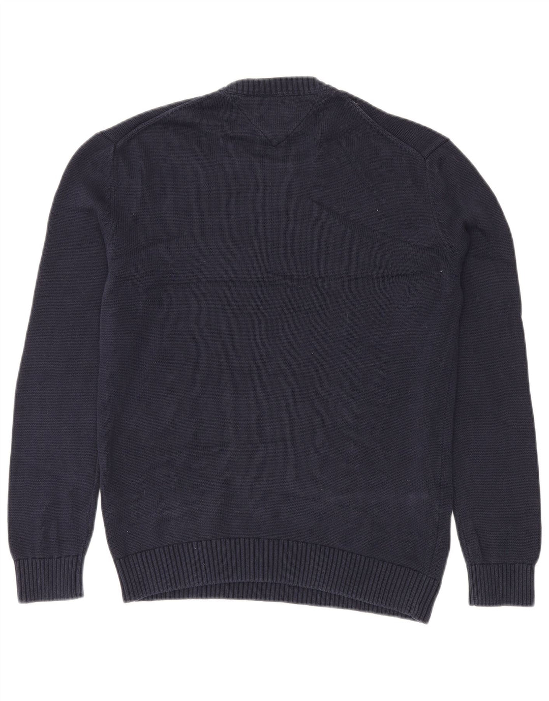 TOMMY HILFIGER Mens Crew Neck Jumper Sweater Medium Navy Blue Cotton