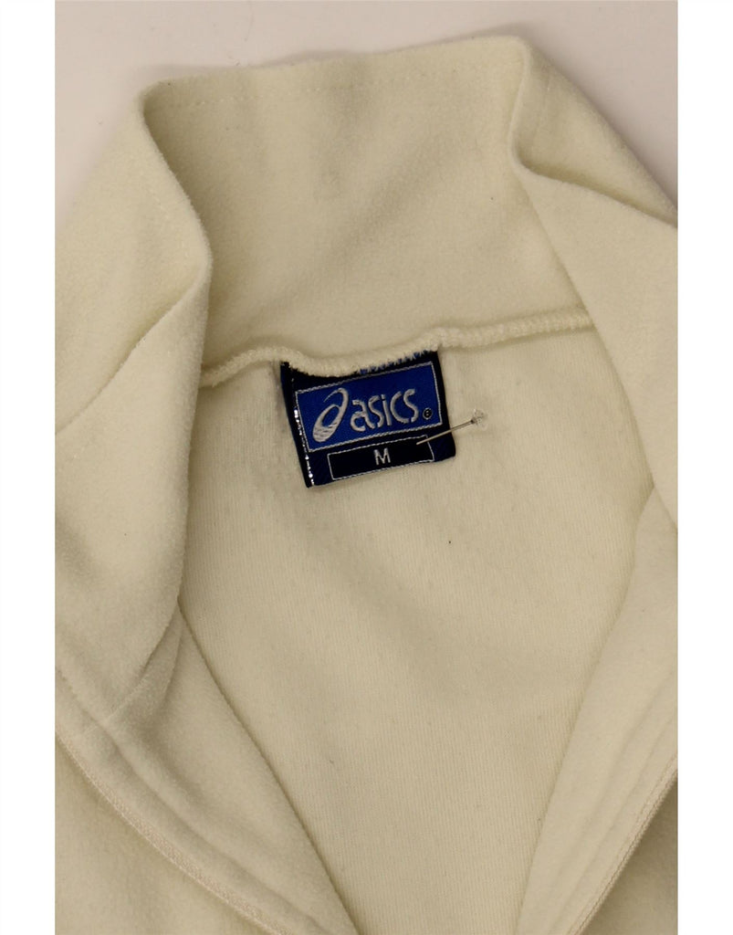 ASICS Mens Zip Neck Fleece Jumper Medium Beige Polyester Vintage Asics and Second-Hand Asics from Messina Hembry 