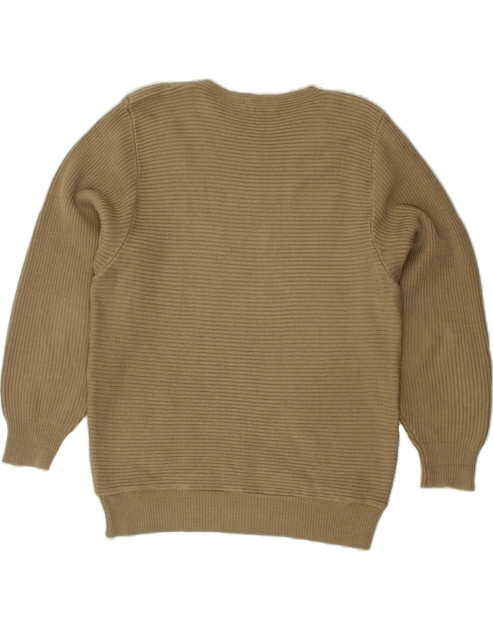 JOE BROWNS Mens Crew Neck Jumper Sweater Medium Beige Cotton Vintage Joe Browns and Second-Hand Joe Browns from Messina Hembry 