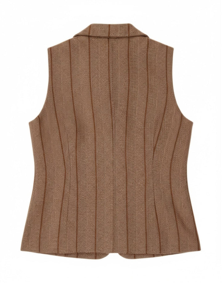 Oliver Womens Waistcoat IT 44 Medium Brown Herringbone Wool