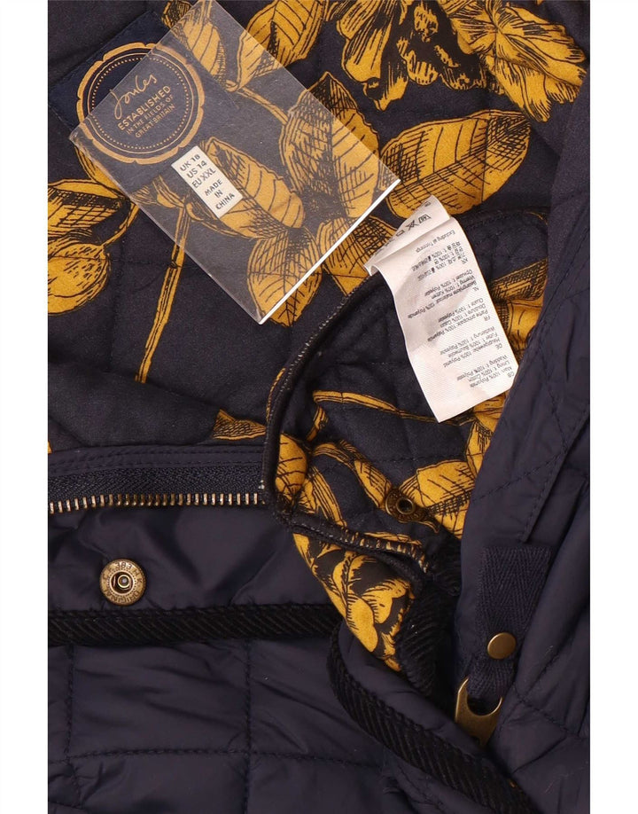 Joules Womens Quilted Jacket UK 18 XL Navy Blue Polyamide