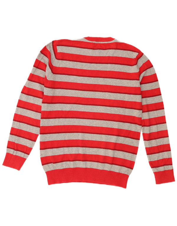 Jack & Jones Mens Regular Fit Crew Neck Jumper Sweater Small Red Striped