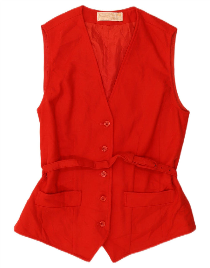 Pendleton Womens Waistcoat US 12 Large Red Virgin Wool