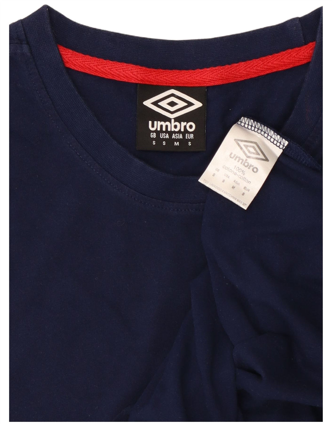 Umbro Mens T-Shirt Top Small Navy Blue Cotton