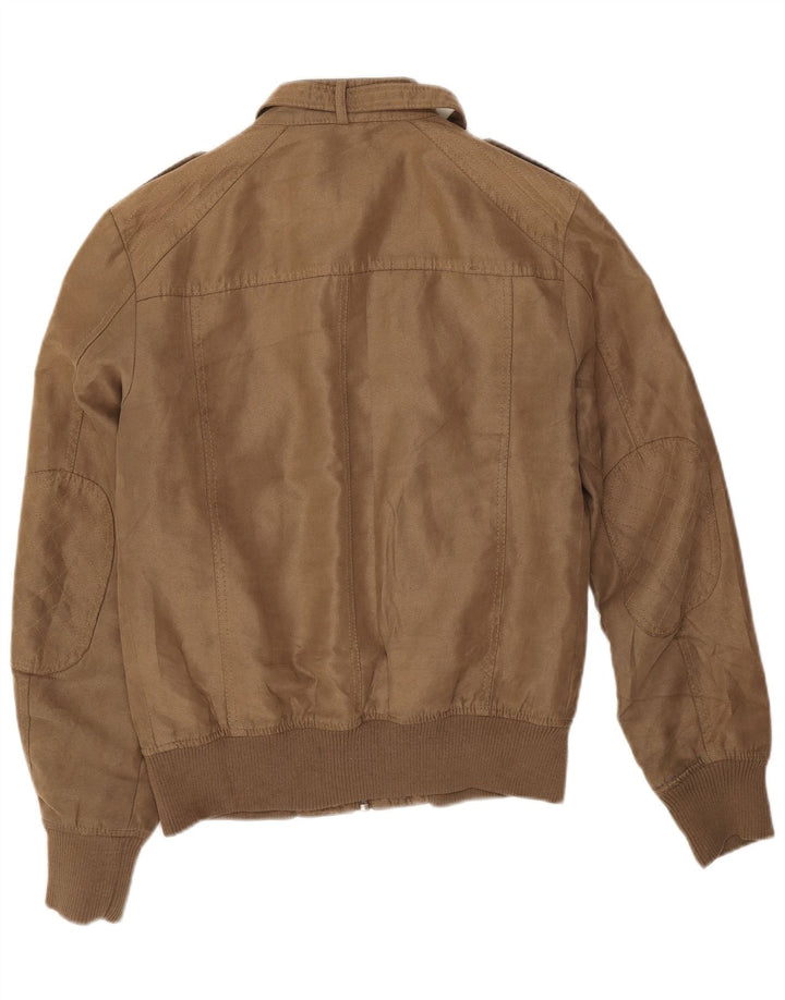 Zara Mens Military Bomber Jacket UK 36 Small Brown