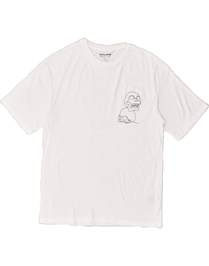 JACK & JONES Mens Originals Graphic Graphic T-Shirt Top Small White Cotton | Vintage Jack & Jones | Thrift | Second-Hand Jack & Jones | Used Clothing | Messina Hembry 