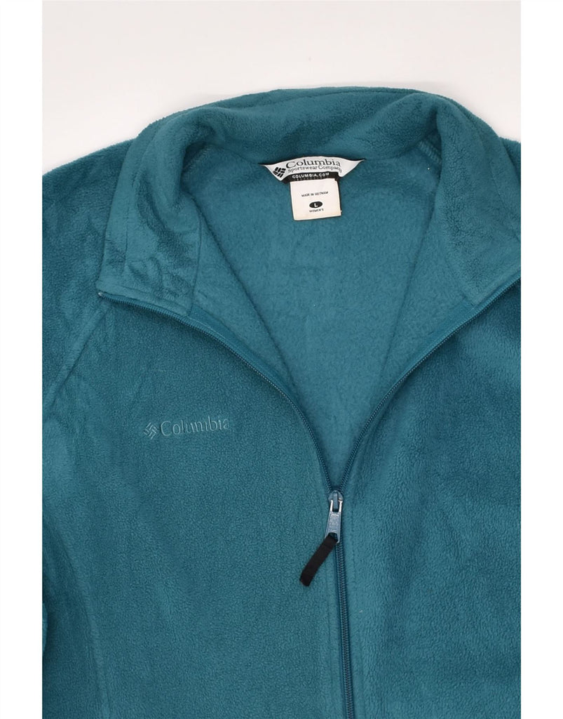 COLUMBIA Womens Fleece Gilet UK 16 Large Turquoise Polyester | Vintage Columbia | Thrift | Second-Hand Columbia | Used Clothing | Messina Hembry 