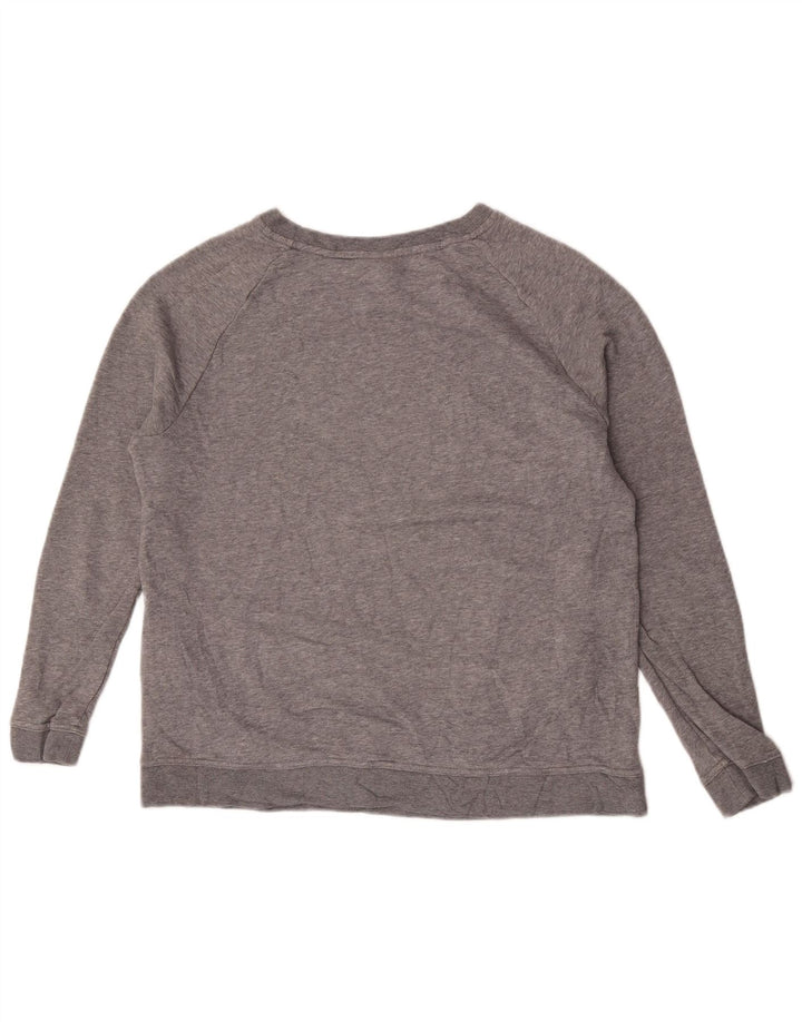 Nike Womens Graphic Sweatshirt Jumper UK 14 Medium Grey Flecked Cotton
