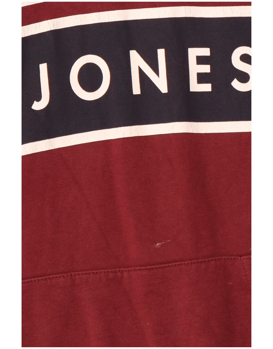 JACK & JONES Mens Core Graphic Hoodie Jumper Medium Burgundy Cotton