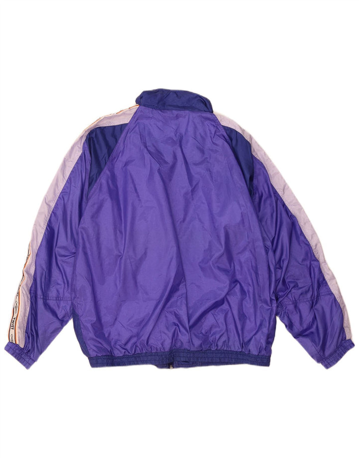 Vintage Mens Graphic Tracksuit Top Jacket Large Purple Colourblock