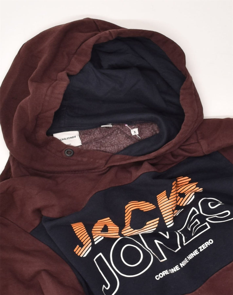 JACK & JONES Mens Graphic Hoodie Jumper Medium Brown Cotton | Vintage Jack & Jones | Thrift | Second-Hand Jack & Jones | Used Clothing | Messina Hembry 