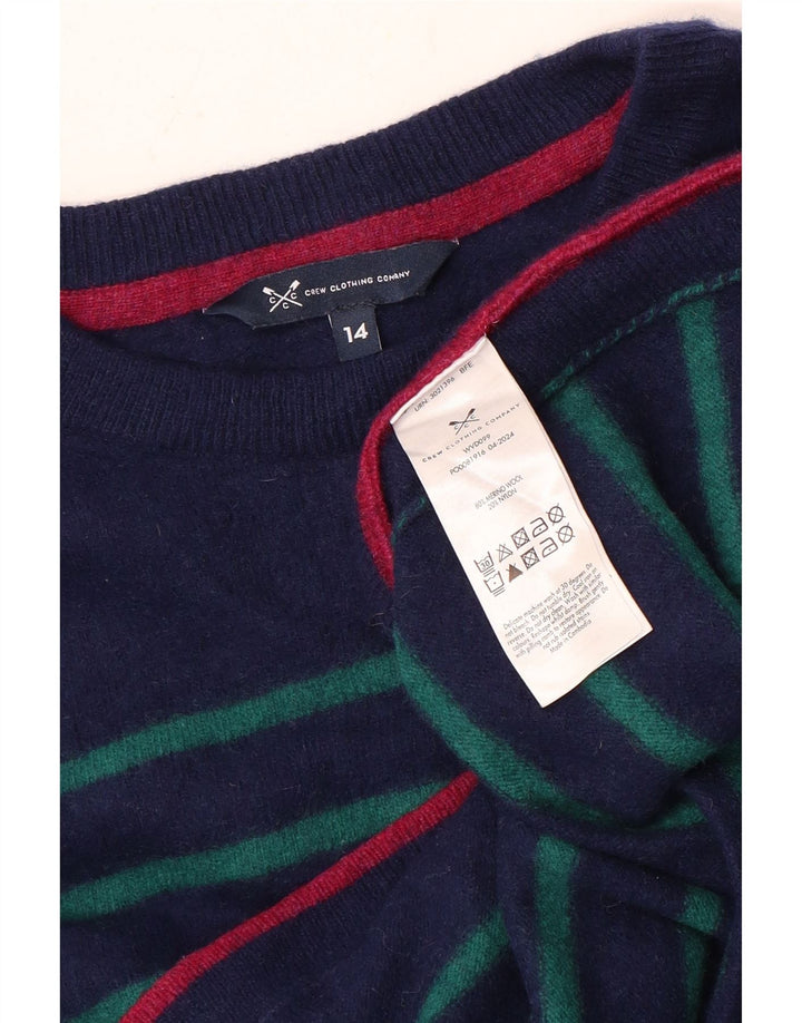 Crew Clothing Womens Crew Neck Jumper Sweater UK 14 Medium Navy Blue