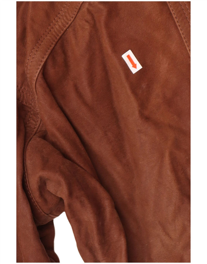 VINTAGE Mens Leather Coat IT 50 Large Brown