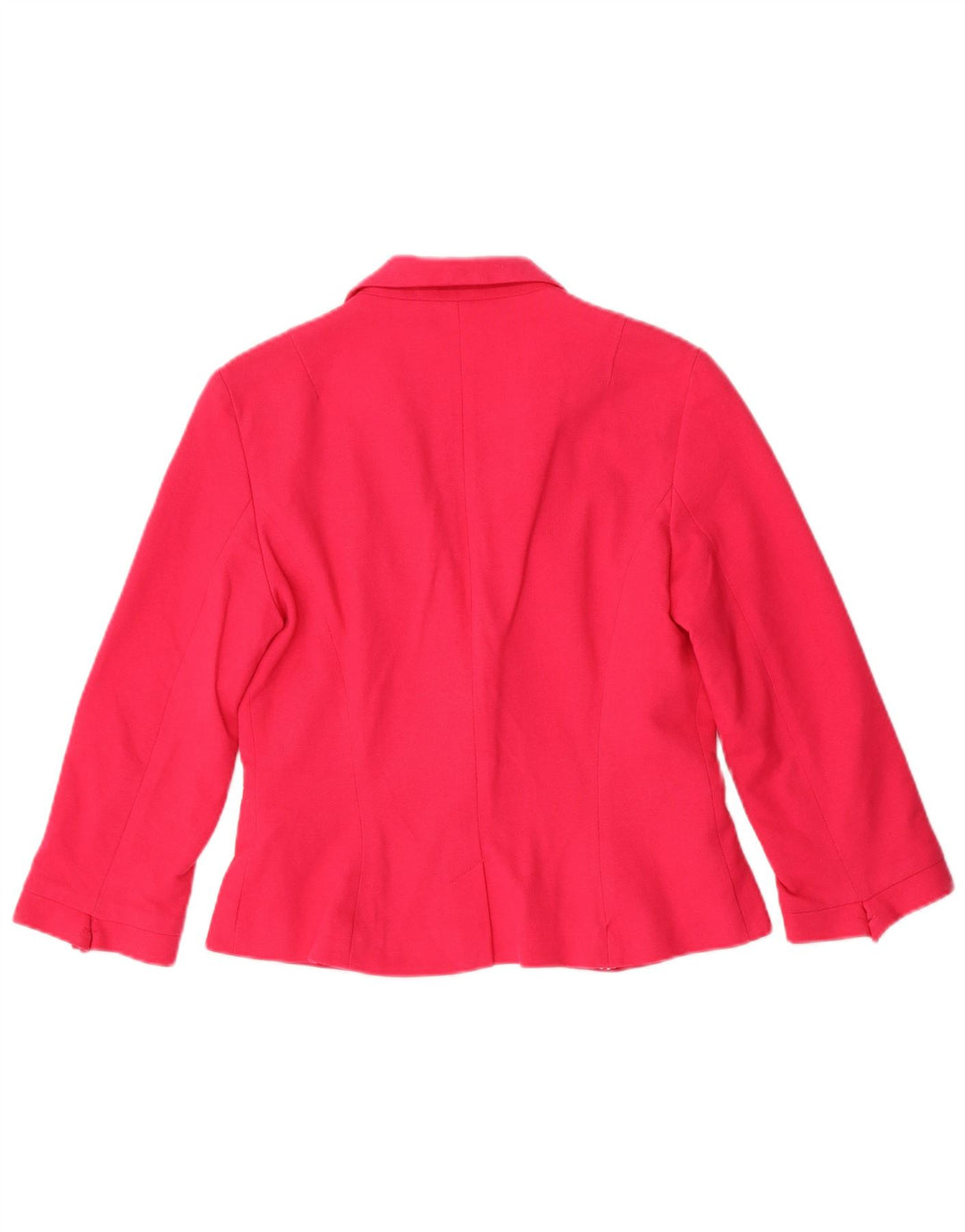 Zara Womens Crop 1 Button Blazer Jacket UK 14 Large Pink Cotton