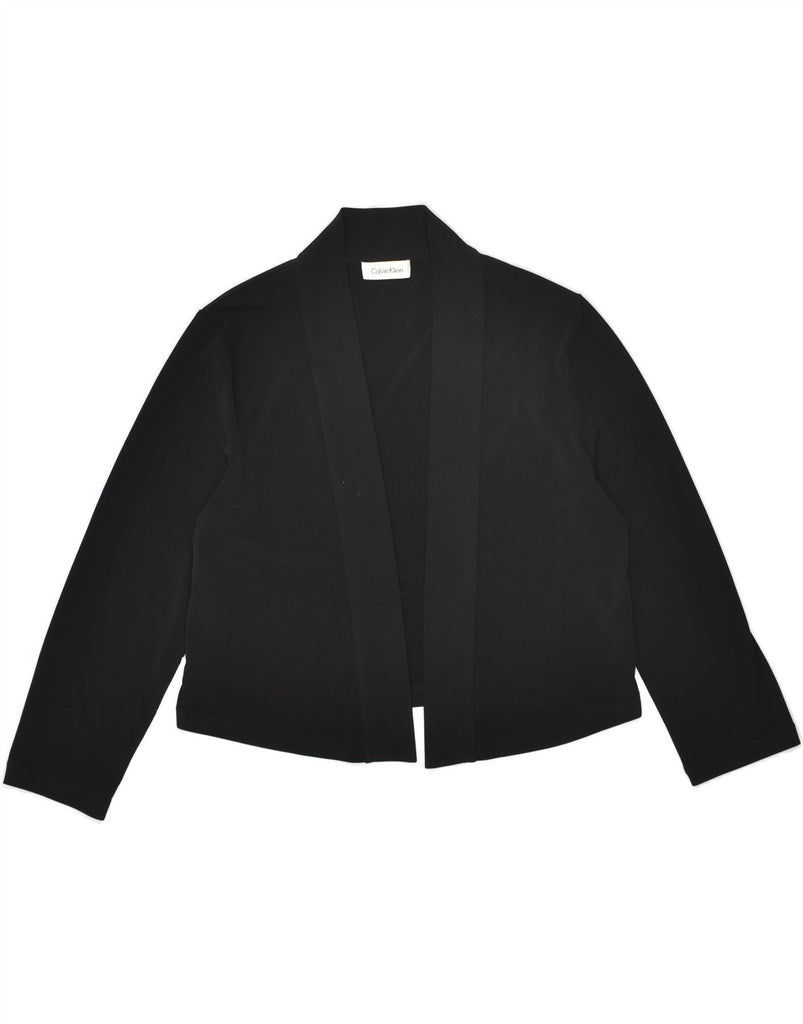 CALVIN KLEIN Womens Crop Open Blazer Jacket UK 12 Medium Black | Vintage Calvin Klein | Thrift | Second-Hand Calvin Klein | Used Clothing | Messina Hembry 