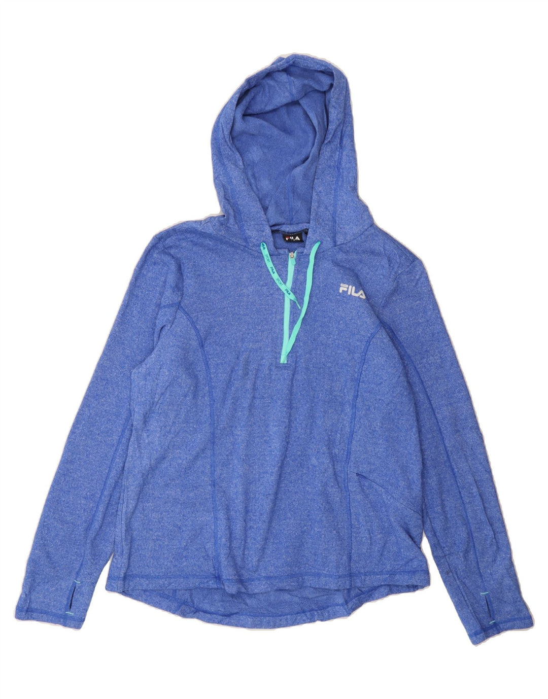 FILA Womens Hoodie Jumper UK 18 XL Blue Polyester Vintage Fila and Second-Hand Fila from Messina Hembry 