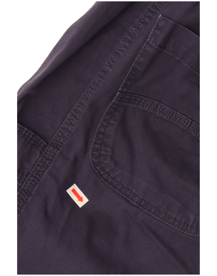 WEIRD FISH Womens Capri Trousers UK 14 Large W34 Navy Blue Cotton