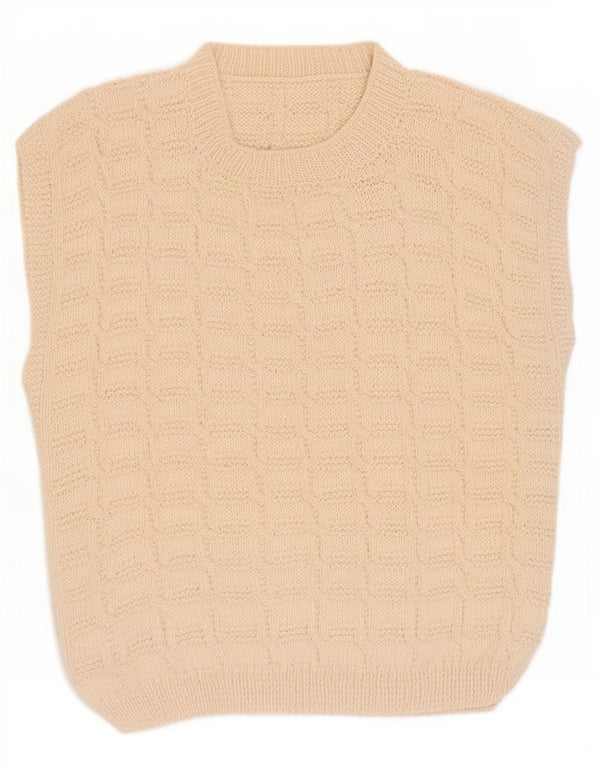 Vintage Mens Vest Tank Top Medium Beige