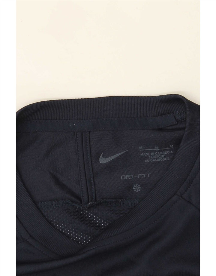 Nike Mens Dri Fit T-Shirt Top Medium Navy Blue Colourblock