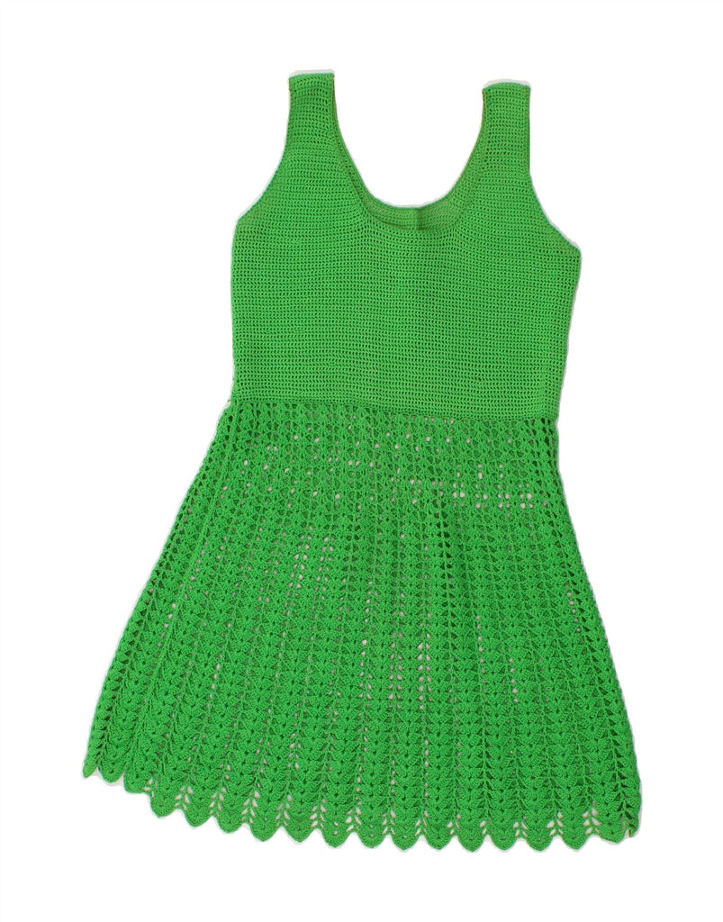 VINTAGE Womens Knit Sleeveless Basic Dress UK 4 XS Green | Vintage Vintage | Thrift | Second-Hand Vintage | Used Clothing | Messina Hembry 