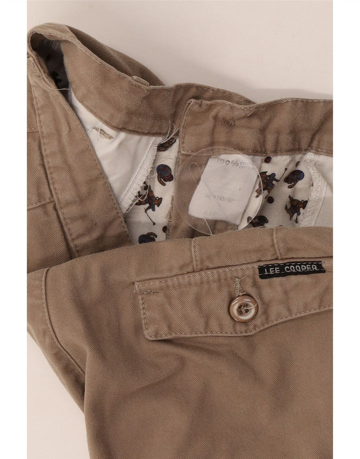 Lee Cooper Womens Pegged Chino Trousers W32 L32 Beige Cotton