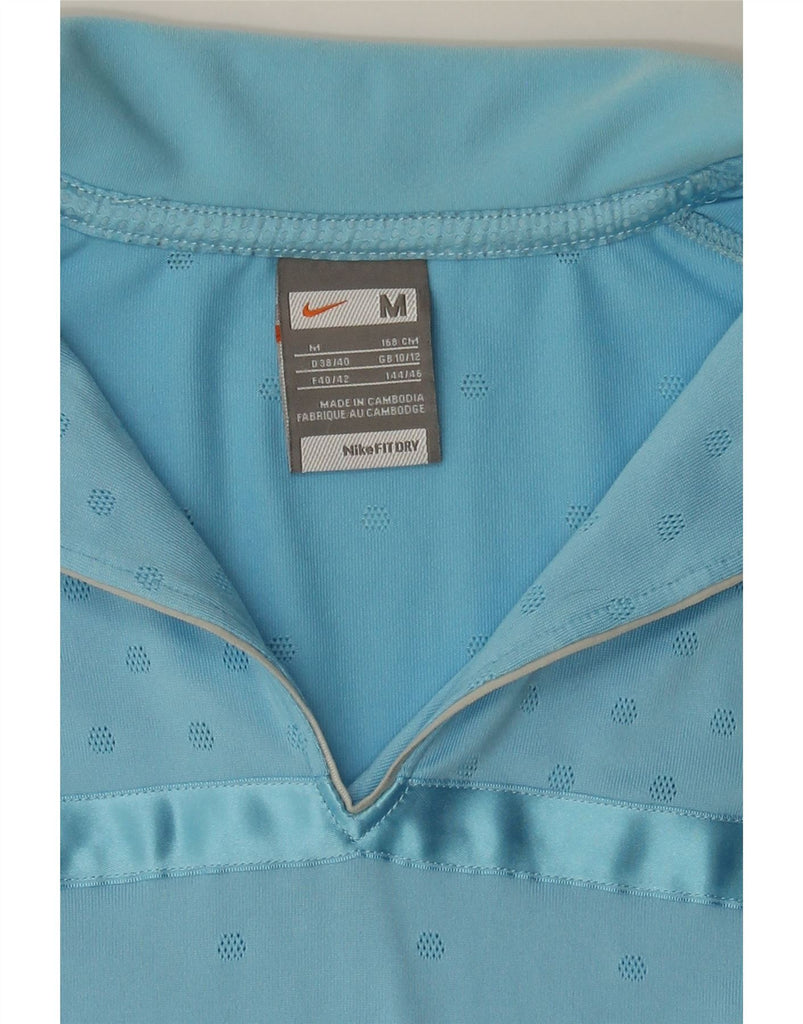 NIKE Womens Polo Shirt UK 10/12 Medium Blue Spotted Polyester Vintage Nike and Second-Hand Nike from Messina Hembry 