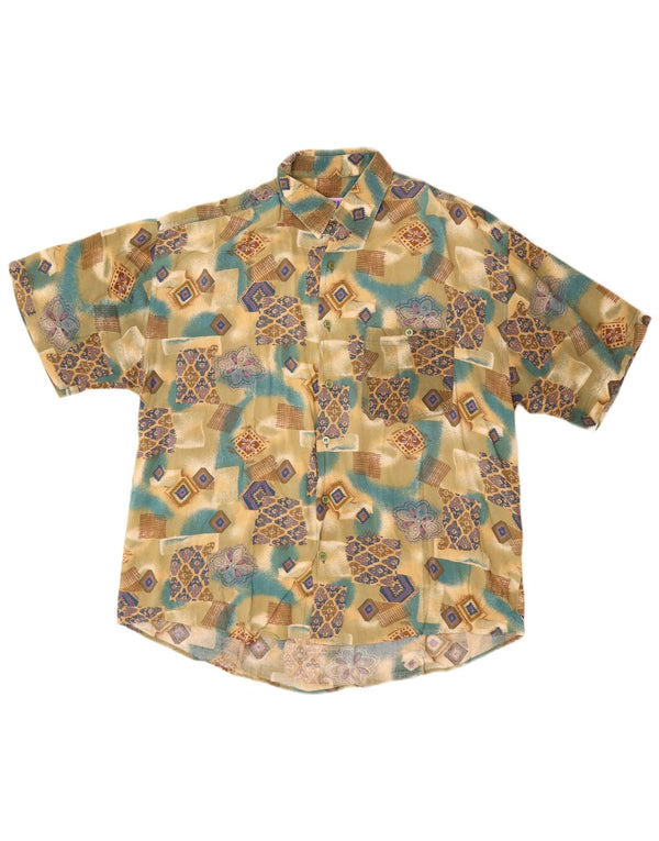 Basic Mens Short Sleeve Shirt XL Multicoloured Geometric