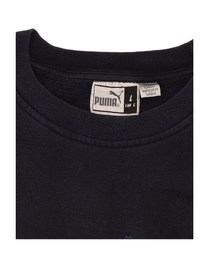 PUMA Mens Graphic Sweatshirt Jumper Large Navy Blue