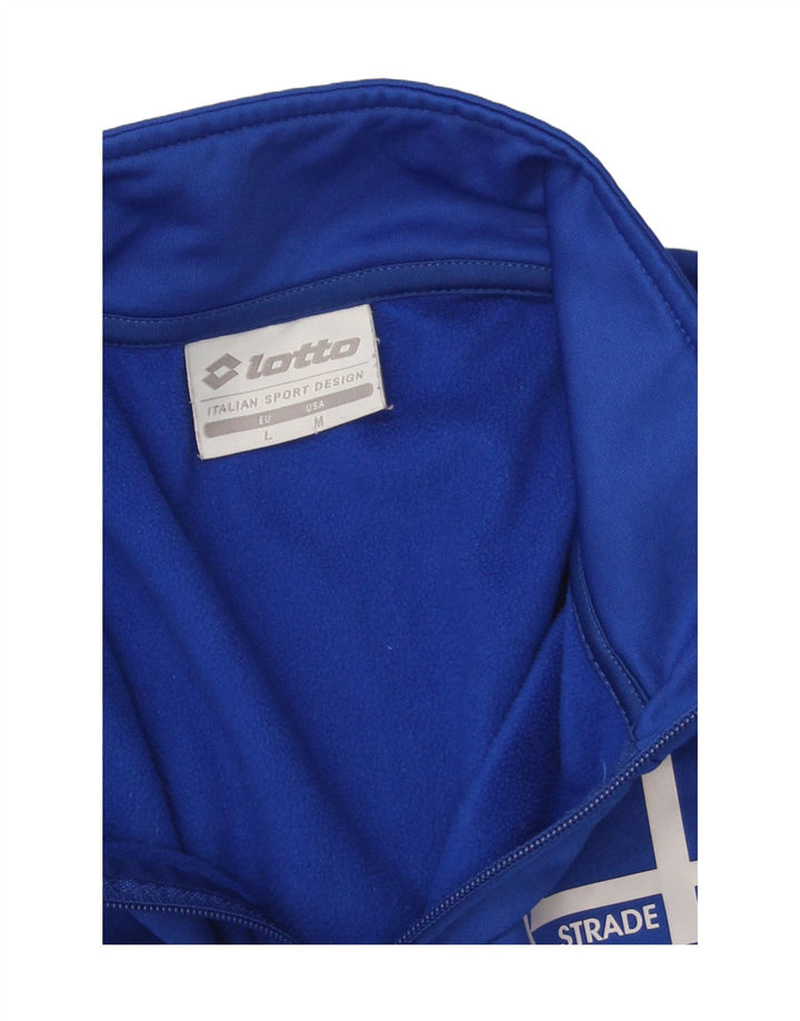 Lotto Mens Graphic Zip Neck Sweatshirt Jumper Large Blue Polyester