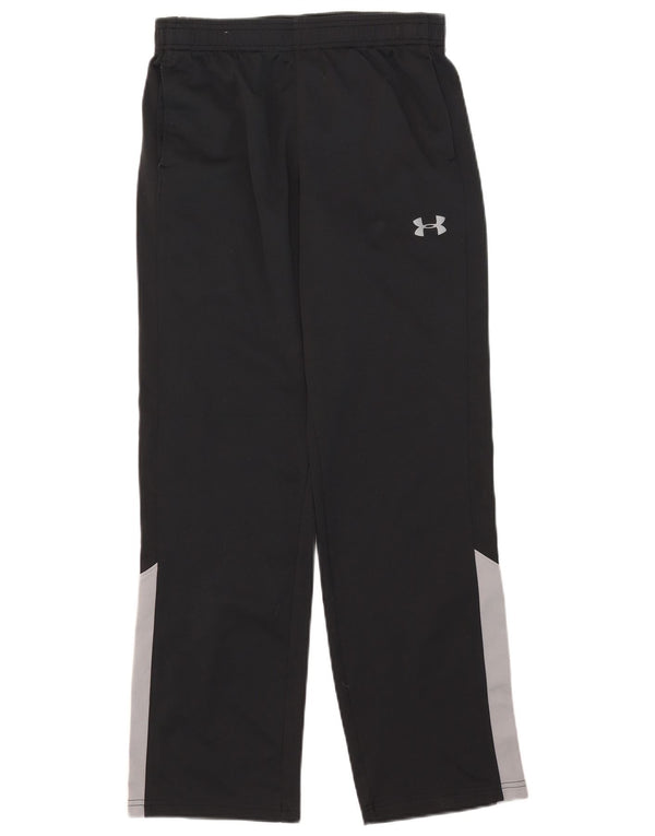 Under Armour Boys Tracksuit Trousers 11-12 Years Large Black Colourblock