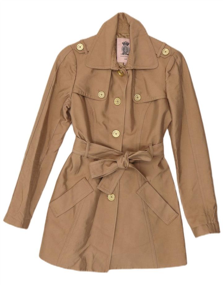 Juicy Couture Womens Trench Coat UK 10 Small Beige Cotton