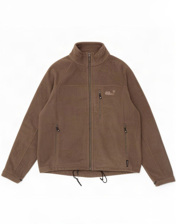 Jack Wolfskin Mens Liner Fleece Jacket UK 40/42 Large Khaki Polyester