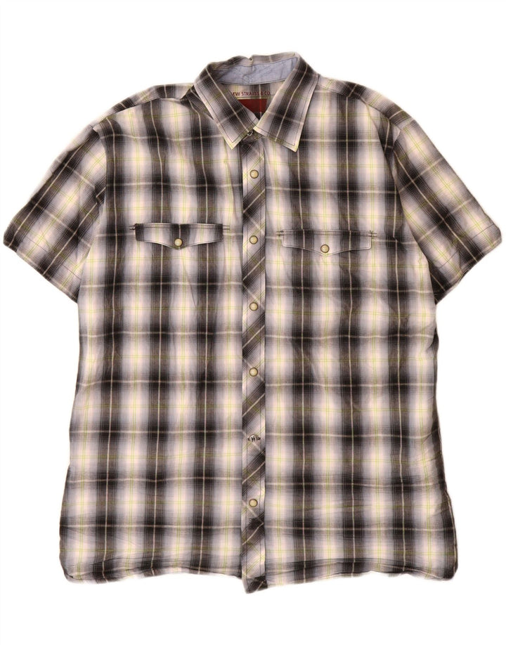 Levi's Mens Short Sleeve Shirt Small Grey Check Cotton