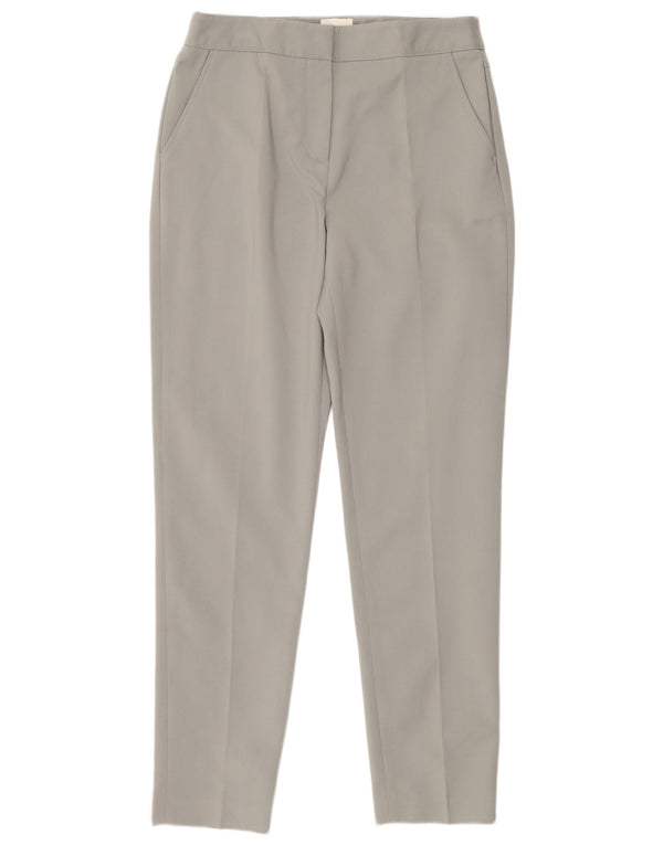 Reiss Womens Slim Chino Trousers UK 8 Small W27 L28 Grey Cotton