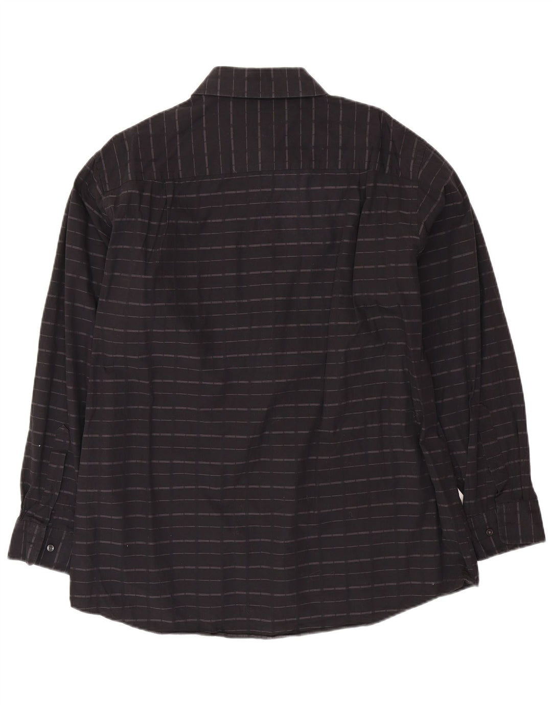 CALVIN KLEIN Mens Shirt Size 17 XL Black Striped Cotton